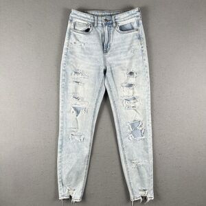 American Eagle Jeans Women’s 4 Mom Jean Stretch‎ Light Wash High Rise
